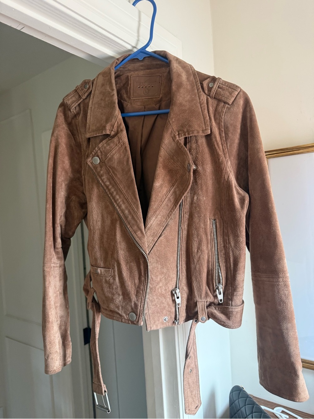 Women's BlankNYC Suede Moto Jacket in Brown